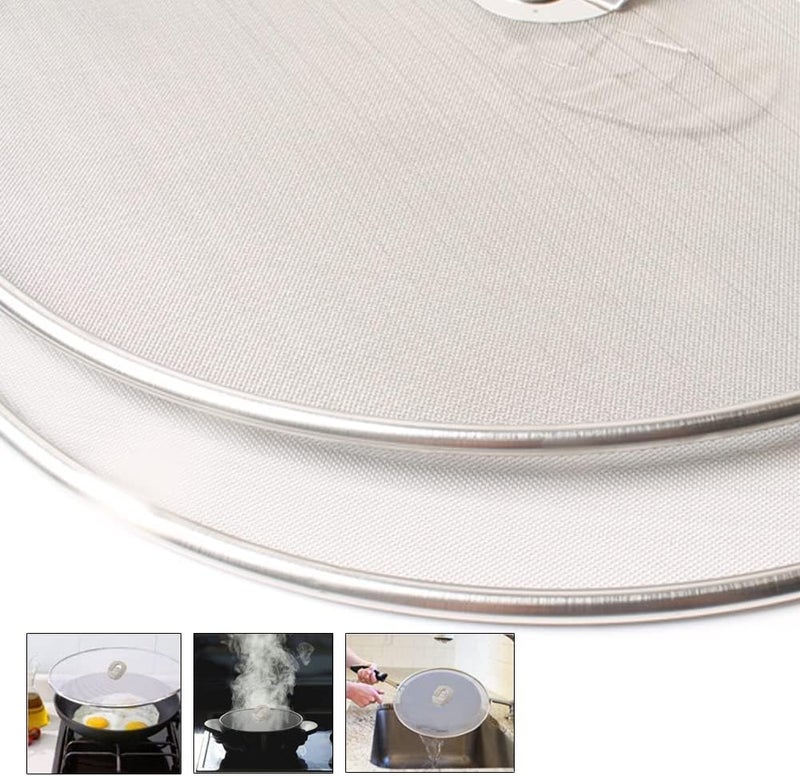 Luckam Stainless Steel Splatter Shield Set, Splatter Screen for Frying Pan, Grease Splatter Guard Stainless Steel Large 13 Inch and Small 10 Inch Shield (2 in 1 Set) - Image 5