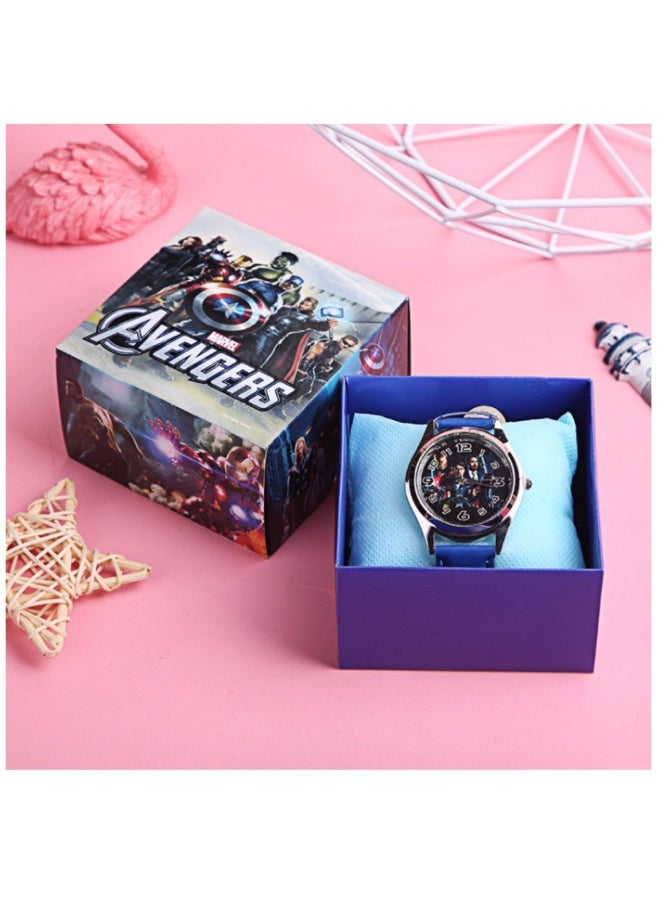 Cartoon Watch Boxed Spider Avengers Children's Watch Gift Box Elementary School Students' Birthday Exquisite Gift Box Electronic Watch-Color:Avengers-Specifications:Box  - Image 1