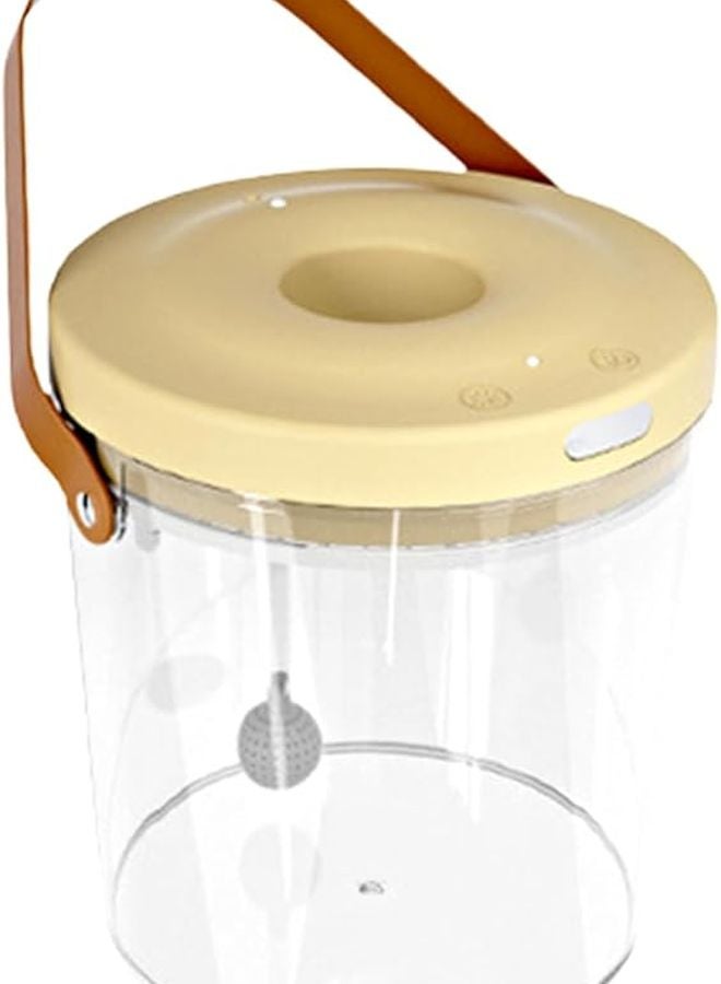 Beige Yellow Mini Fish Tank Quiet Oxygen Circulation Rechargeable Sensory Play - Image 1