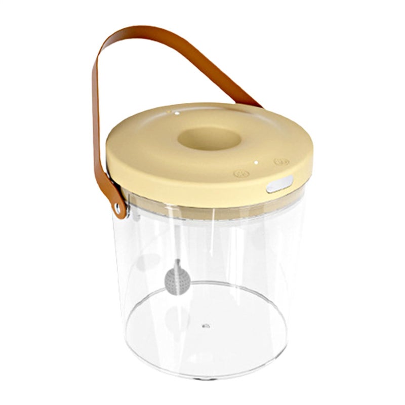 Beige Yellow Mini Fish Tank Quiet Oxygen Circulation Rechargeable Sensory Play - Image 2