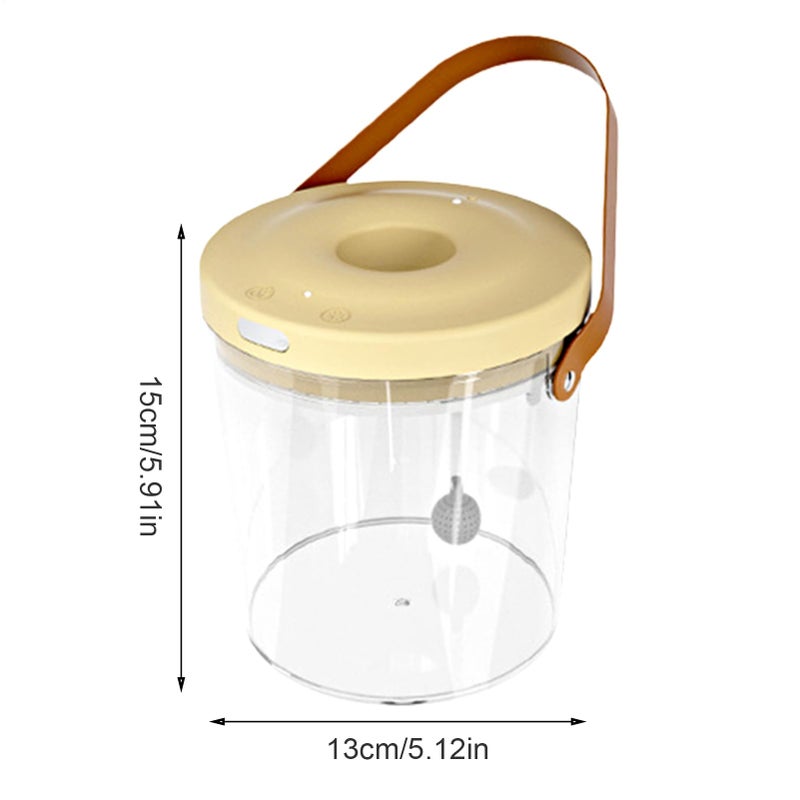 Beige Yellow Mini Fish Tank Quiet Oxygen Circulation Rechargeable Sensory Play - Image 3