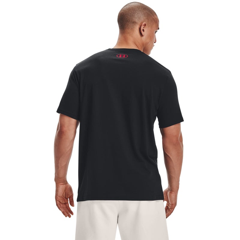 Under Armour Mens Global Foundation Short-Sleeve T-Shirt , Black (001)/Red , Large - Image 2