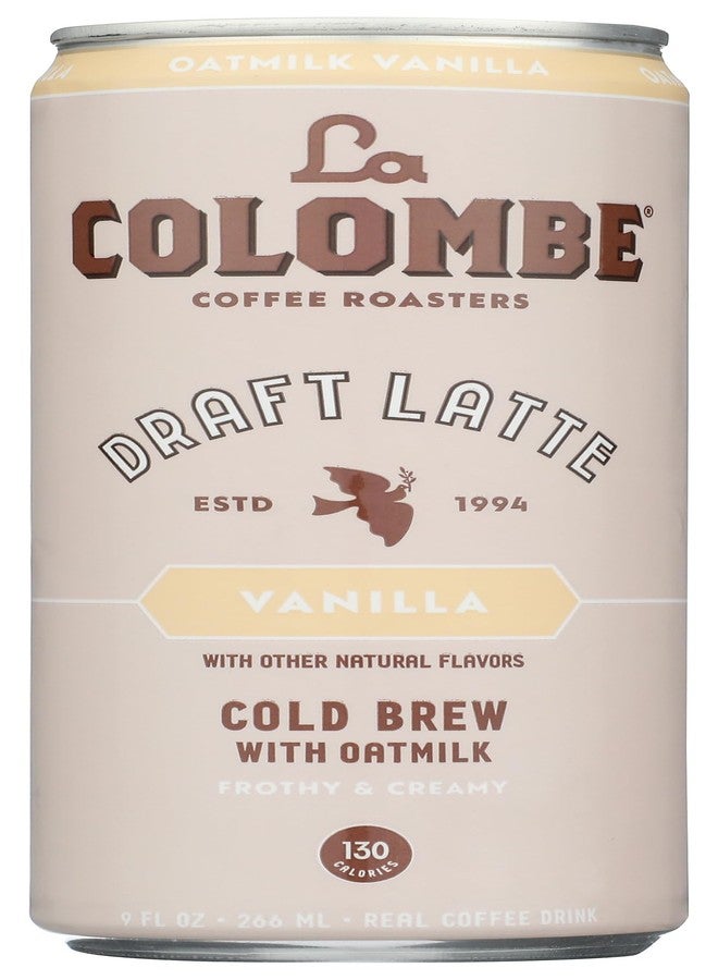 La Colombe لاتيه الشوفان من لا كولومب، نباتي، خالٍ من منتجات الألبان، قهوة جاهزة للأكل، بنكهة الفانيليا، 9 أونصة سائلة - Image 1