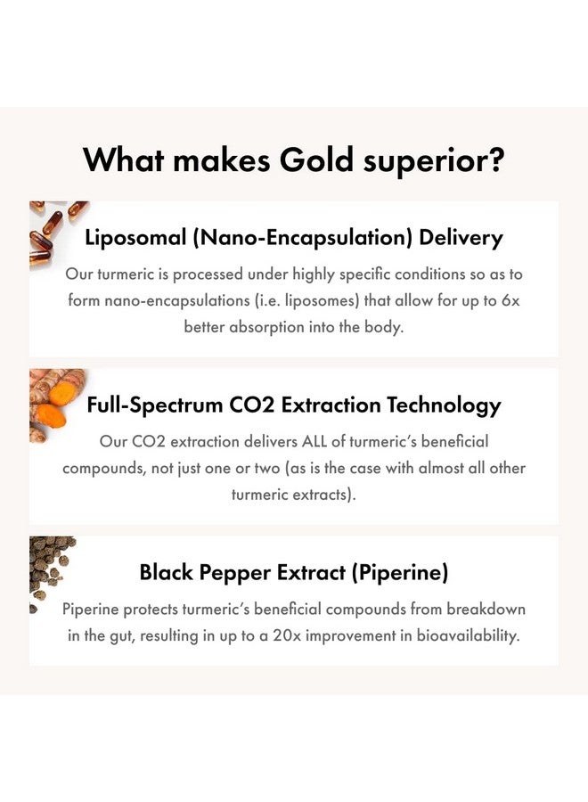 Synchro Gold Medicalgrade Liposomal Turmeric ; 60Ct Capsules ; Wholeplant Extract Nanoencapsulation Delivery ; Curcumin Black Pepper Piperine Supplement  - Image 4