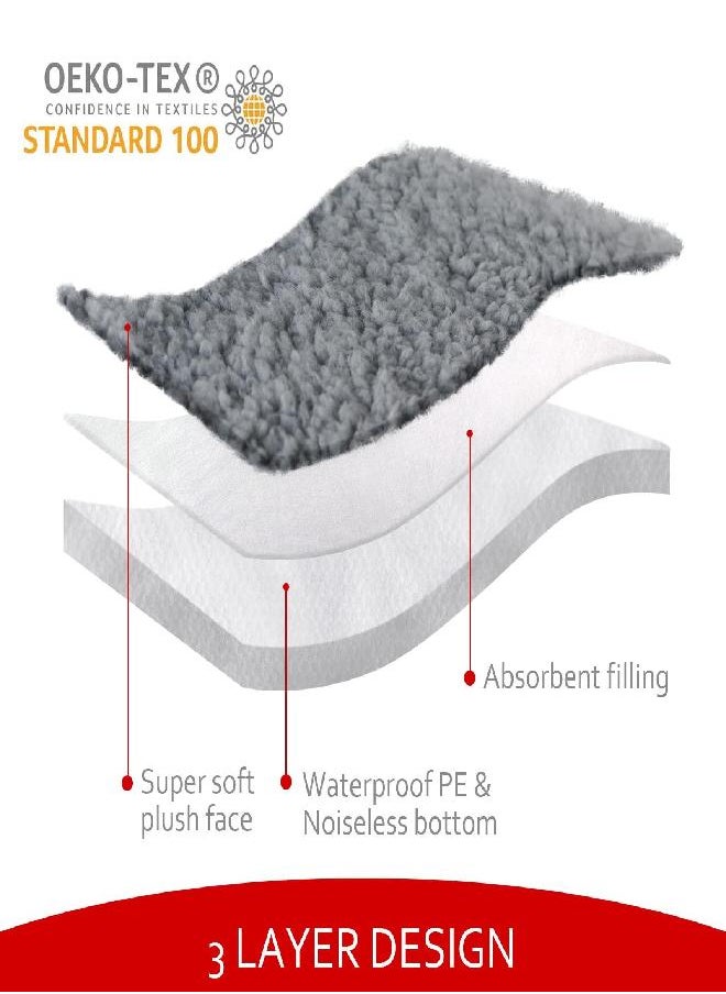 Moonsea Moonsea Dog Bed Covers Soft Plush Replacement Washable, Waterproof Dog Bed Liner Grey, Pet Bed Cover 36x27 Inches, for Dog/Cat, Cover Only  - Image 3