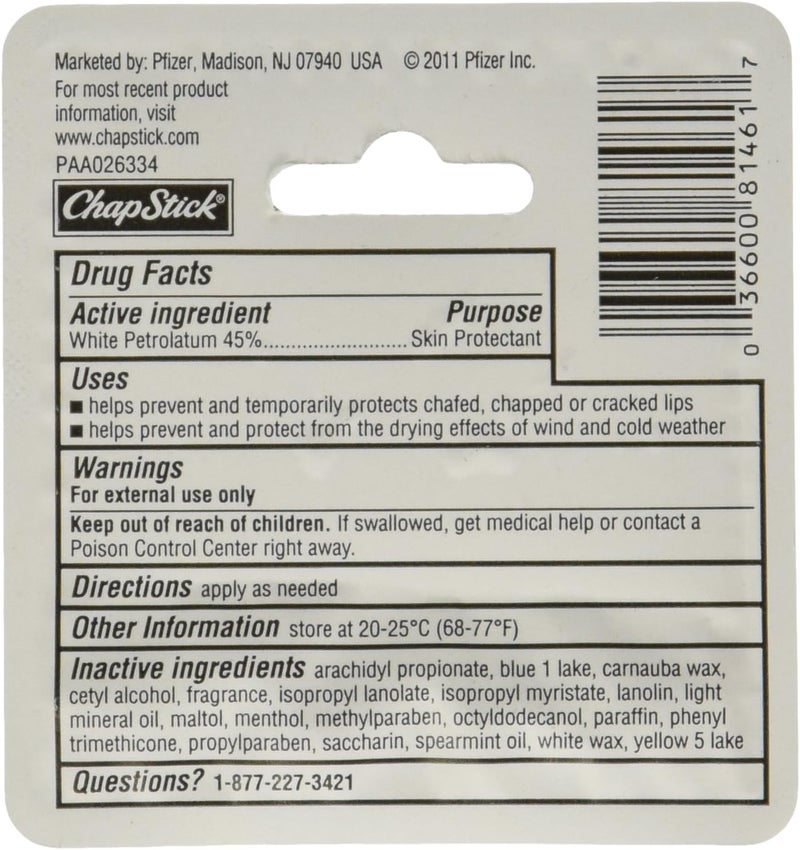 ChapStick Skin Protectant, Classic Spearmint Lip Balm - Pack of 12 (0.15 oz each) - Image 2