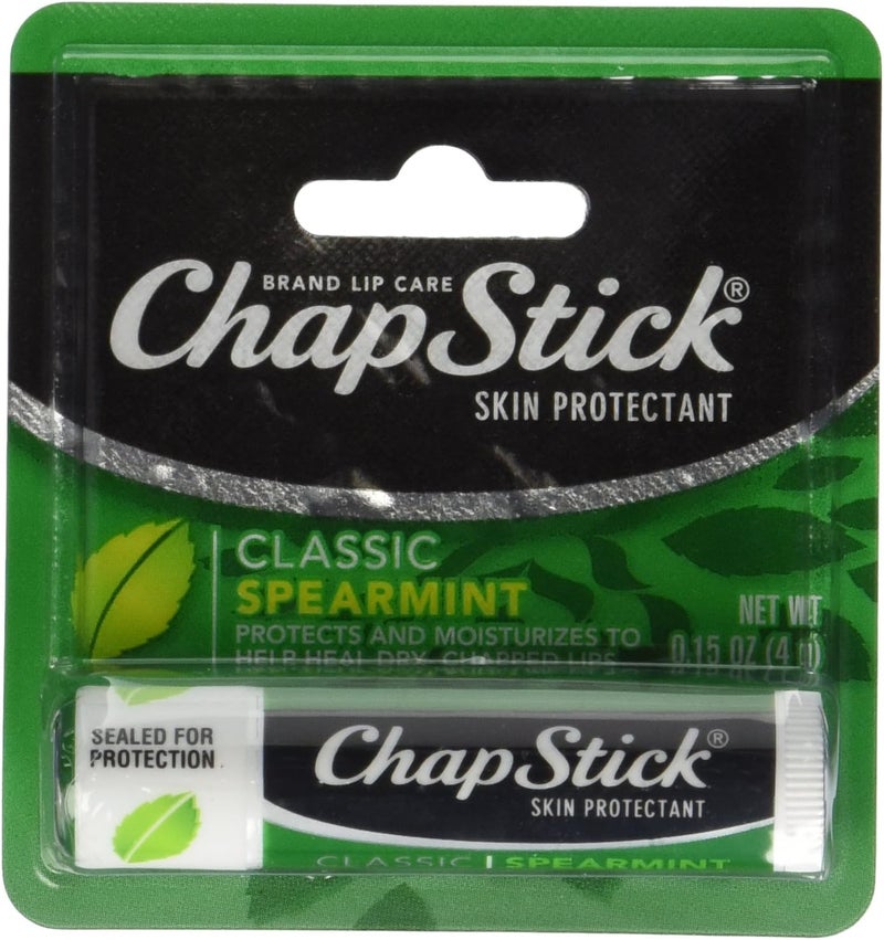 ChapStick Skin Protectant, Classic Spearmint Lip Balm - Pack of 12 (0.15 oz each) - Image 1