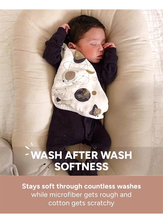 Nightingale Baby Washcloths, Organic Cotton Muslin with Rayon Made from Bamboo - Soft Burp Cloths for Newborn Sensitive Skin - 12x12 Face or Baby Towel - Bath Baby Essentials - 6 Pack (Feathers) - Image 5