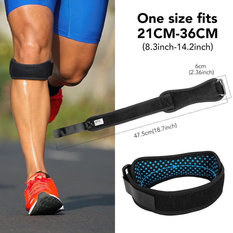 AGPTEK 2 Pack Patella Knee Support Brace Antislip with Silicone Pad for Running Hiking Football Volleyball Tennis Tendonitis Joint Pain etc Black 2 Black One Size - Image 2