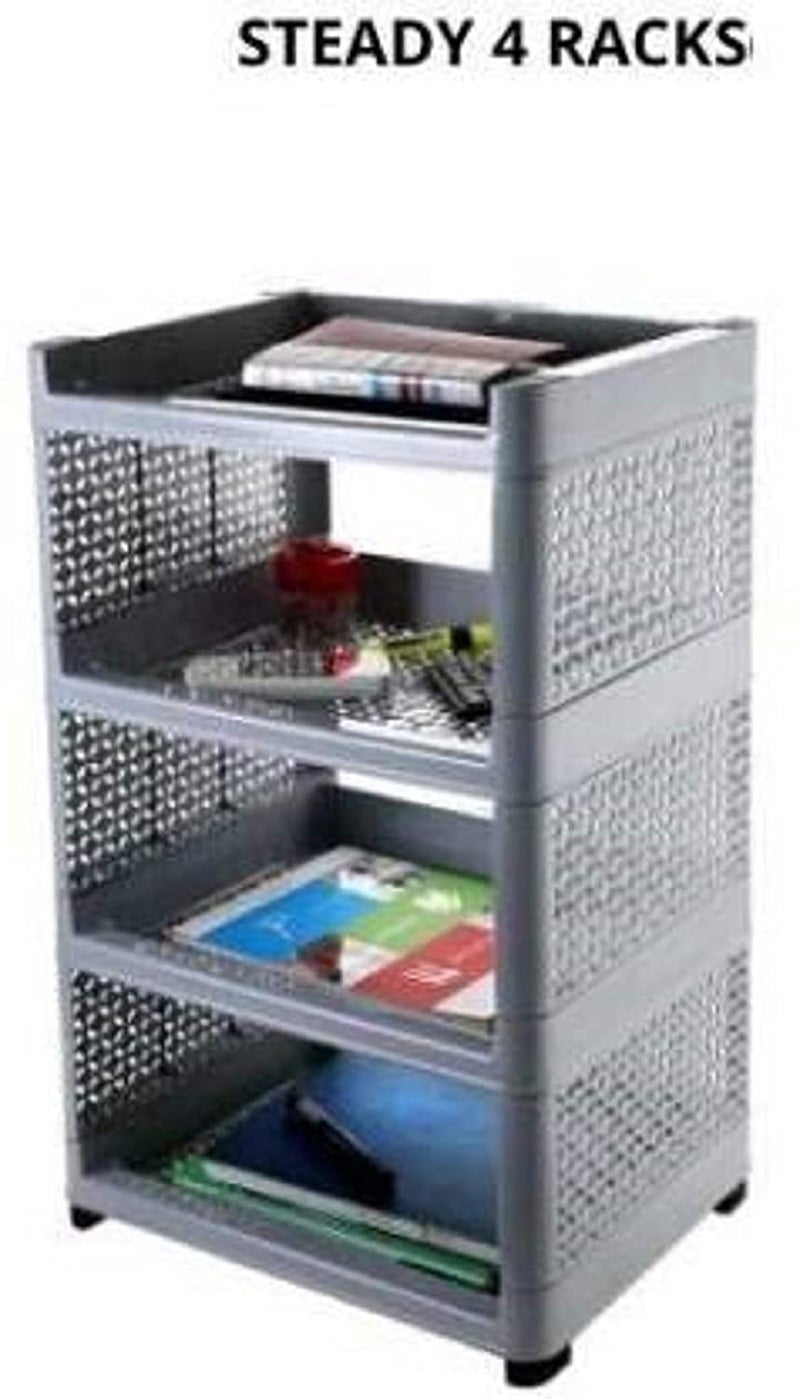 dhavl 4 Layer Multifunctional Plastic Kitchen Storage Shelf Steady Rack Storage Basket Shelf Cabinet Unit Organizer for Living Room Bed Room Study Room Storage Table Multicolour - Image 4