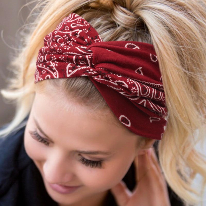 DRESHOW 4 Pack Turban Headbands for Women Wide Vintage Head Wraps Knotted Cute Hair Band Accessories - Image 4