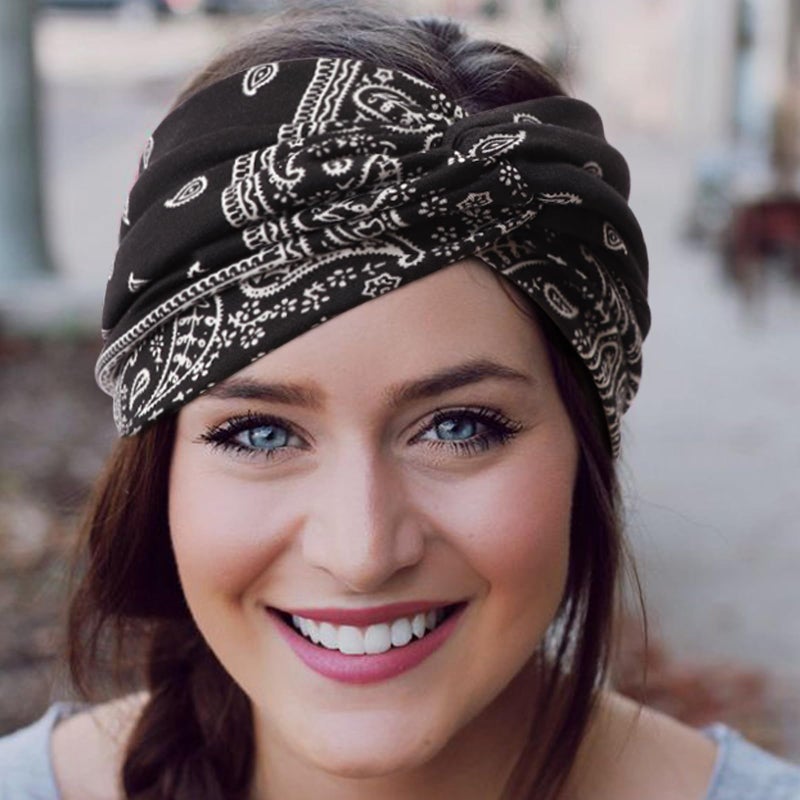 DRESHOW 4 Pack Turban Headbands for Women Wide Vintage Head Wraps Knotted Cute Hair Band Accessories - Image 2