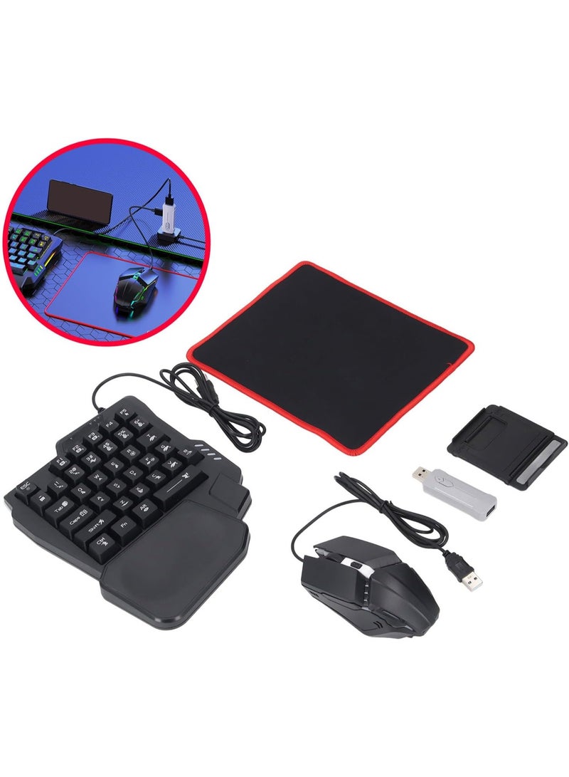 BORTONY 5-in-1 Half-Hand Gaming Keyboard Set Includes Converter Gaming Mouse Adjustable Phone Stand & Mouse Pad for PC and Mobile - Image 5