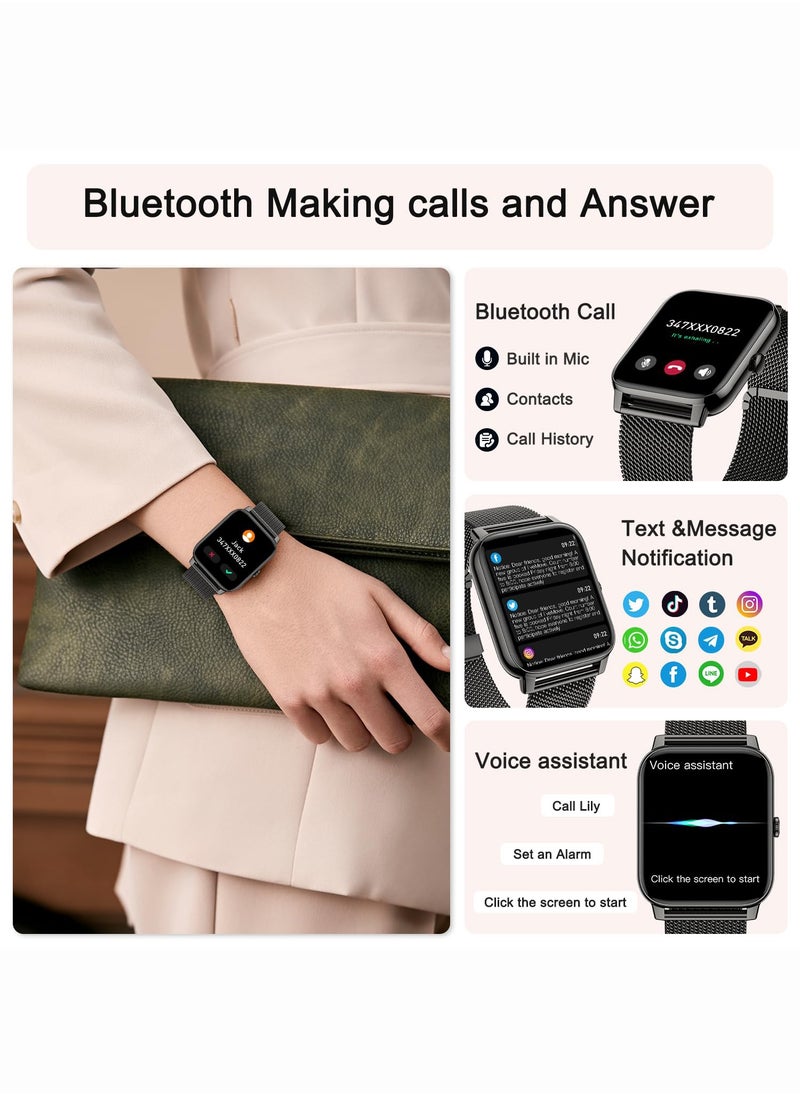 Generic Smart Watch for Women Men (Answer/Make Call), Fitness Tracker for Android Ios Phones Waterproof Smartwatch 1.7" HD Full Touch Screen Activity Trackers Heart Rate Sleep Monitor Pedometer  - Image 2
