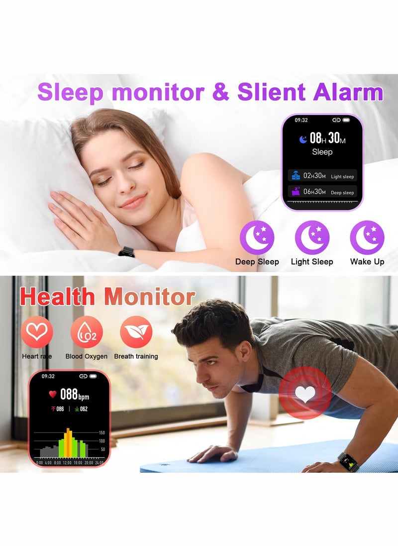 Generic Smart Watch for Women Men (Answer/Make Call), Fitness Tracker for Android Ios Phones Waterproof Smartwatch 1.7" HD Full Touch Screen Activity Trackers Heart Rate Sleep Monitor Pedometer  - Image 3