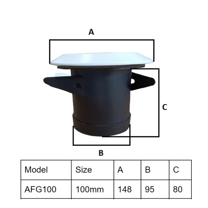Astberg Astberg ABS Fancy Grill 100mm4 Fancy GrillCeiling GrillVentilation Ducting Hose CoverAir Vent ValveCeiling DiffusersVent CapCowl with meshInline duct ventilation system accessories  - Image 5