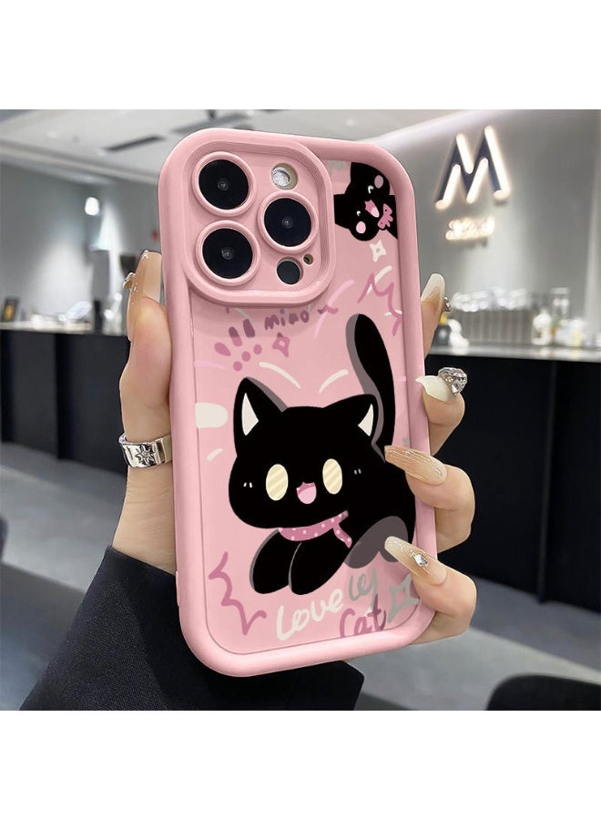 NIBEMINENT Scare The Kitten Protective TPU Case Cover For iPhone 14, Pink