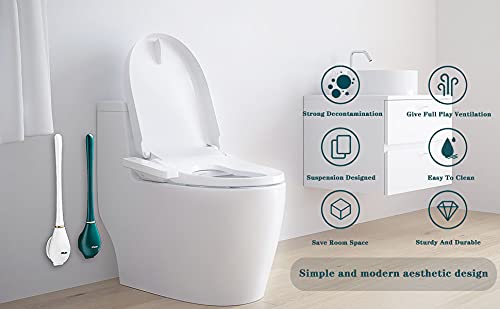 TRENDBIT Toilet Brush and Holder, Silicone Water Drop Toilet Brush and Holder Set, Automatic Opening and Closing, Wall Mounted Deep Cleaning Toilet Bowl Brush for Bathroom(Multi Colour) (Set of 1) - Image 3