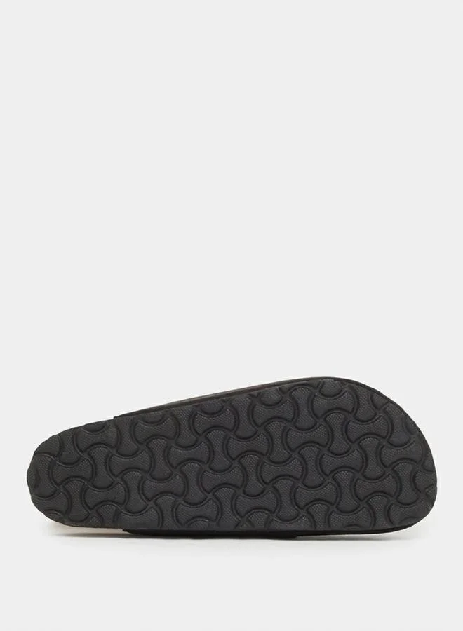 Styli Styli Plain Velcro Detail Faux Suede Clog Sandals