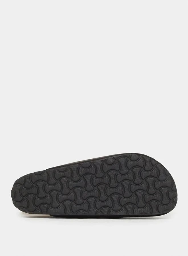 Styli Styli Plain Velcro Detail Faux Suede Clog Sandals