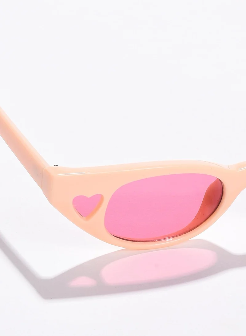 Haute Sauce Pink Lens Red Cateye Sunglasses