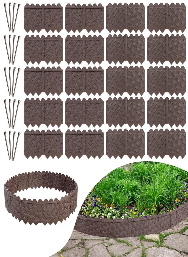 Ruppence 20 Pcs Interlocking Garden Edgings,11”Lx6.5”W No Dig Edging Border with 8.5’’ Anchor Stake,Lengthen&Thickened Border Garden Edging for Landscape,Weaving Style Flower Bed Edging Borders for Lawn,Garden - Image 1