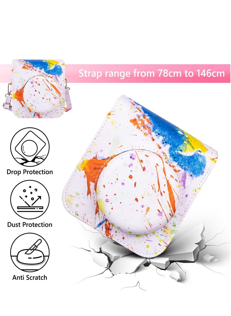 Colorful PU Leather Camera Case for Fujifilm Instax Mini 12 Instant Camera, Stylish Protective Carry Bag for Polaroid Instax Mini 12 - Image 4