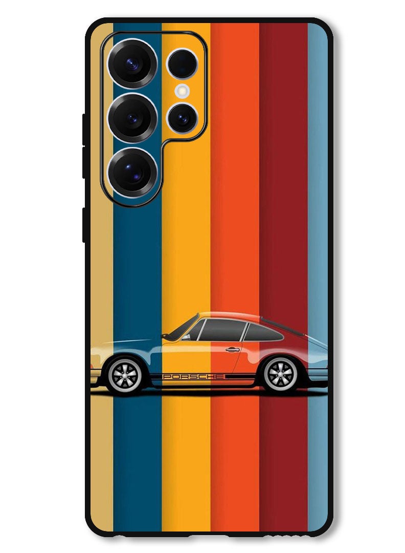 Theodor Protective Case Anti Scratch Shock Proof Bumper Cover For Samsung Galaxy S25 Ultra Vintage Porche - Image 1