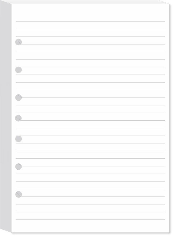 newestor 7-Hole Lined Filler Paper Pack of 100 Sheets for Mini Binders, College Ruled, 5-1/2" x 8-1/2", White - Image 1