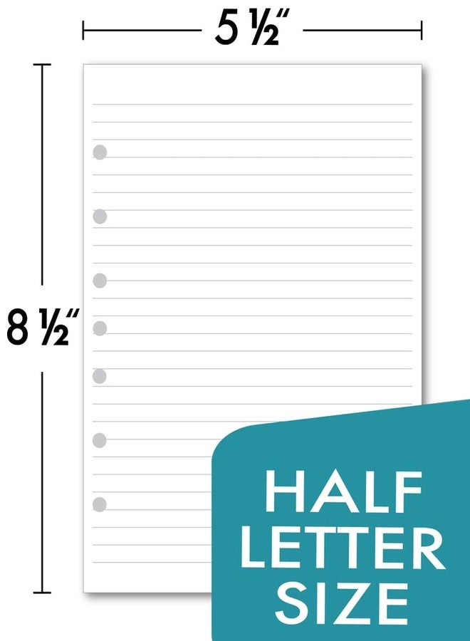 newestor 7-Hole Lined Filler Paper Pack of 100 Sheets for Mini Binders, College Ruled, 5-1/2" x 8-1/2", White - Image 3