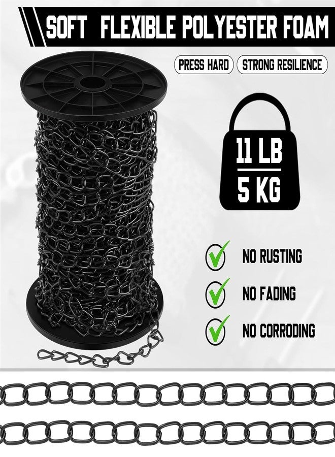 Tim Tim Agro Galvanized Steel Hanging Jack Chain, 50 ft Roll, Silver Metal Link Chain for Light Fixture, Bird Feeders, Overhead Lights, Artworks, Flowerpots, 1.3mm (Black, 50ft) - Image 2