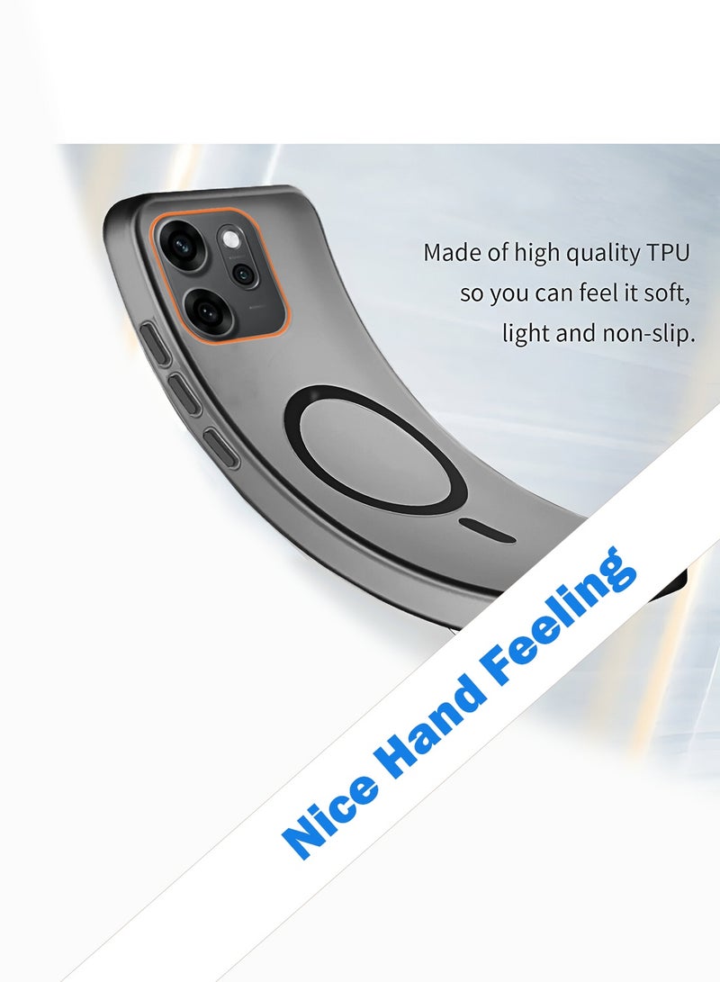 دبليو تيك غطاء حالة أنيق لـ Oppo Reno14 F 5G 2025 بهيكل هجين شفاف ومغناطيسي للشحن وحواف كاميرا مرتفعة (MCMPMN) - أسود - Image 3