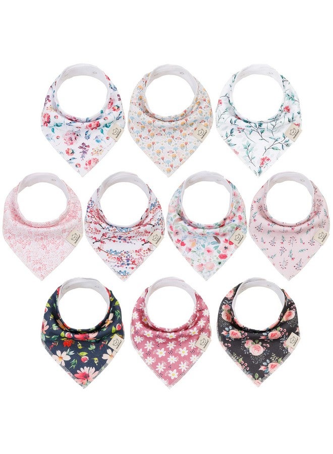 KeaBabies 10Pack Organic Bandana Bibs Organic Cotton Bandana Drool Bibs For Boys Girls Super Absorbent Baby Teething Bibs For Infant Toddler (Tea Party)  - Image 2