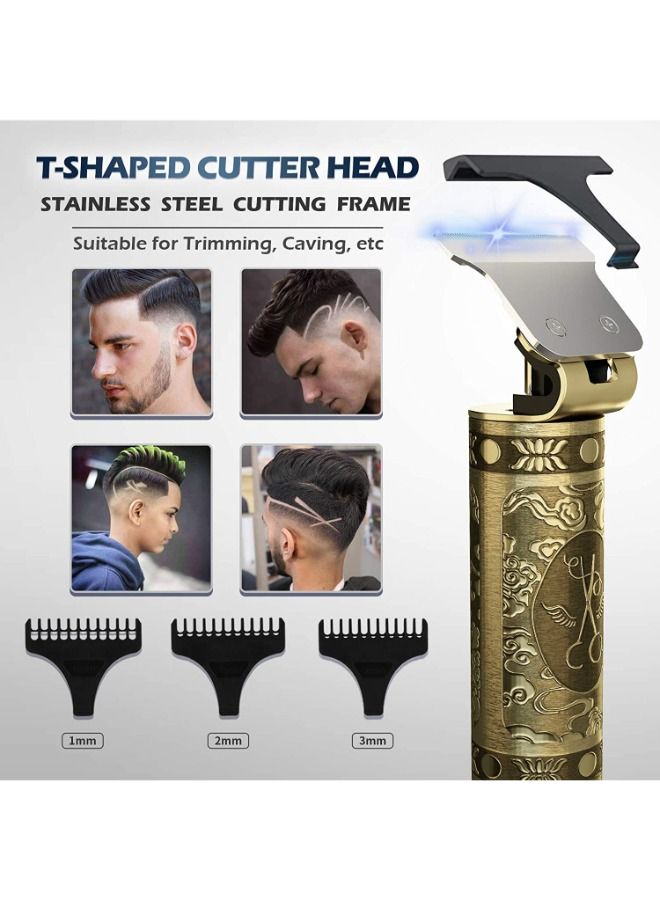 Daling Professional Metal Best Beard Trimmer Hair Cut Barber Machine Light Brown - Image 1