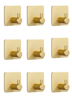 Haidue 9-Piece Adhesive Towel Hooks Gold 4.5*4.5cm  - Image 3