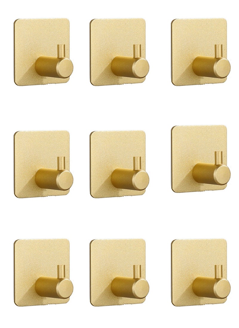 Haidue 9-Piece Adhesive Towel Hooks Gold 4.5*4.5cm  - Image 3