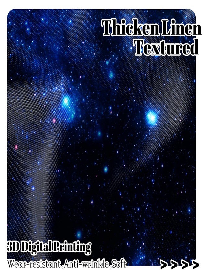 Renaiss 42 x 84 Inch Galaxy Curtains Space Nebula Universe Fantasy Star Curtains Light Filtering Rod Pocket Curtain for Kids Boy Bedroom Decor Space Theme Curtain Drapes Heavy Linen 2 Panels - Image 2