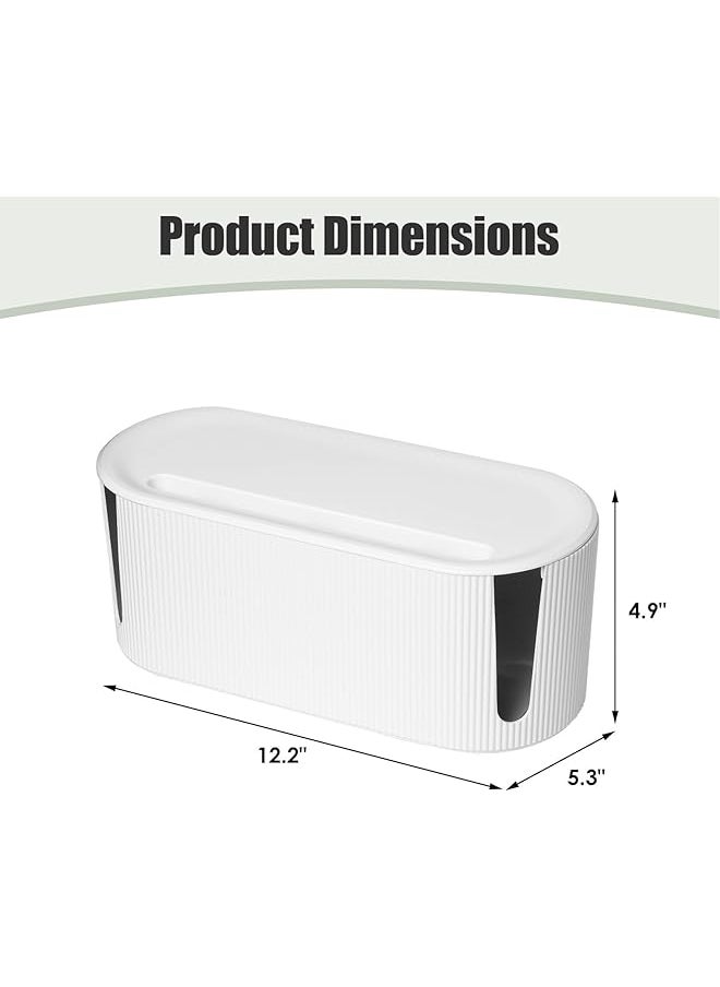 erorex Small Cable Management Box Extension Cord Organizer Box Cord Hider For Power Stripe Surge Protector Wire Management Concealer Cover Hider For Desktop Home Office Kitchen White  - Image 5