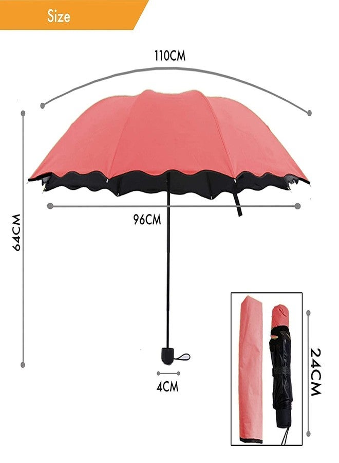 McMus Fancy Magic Umbrella Changing Secret Blossoms Occur with Water Magic Print 3 Fold Umbrella for Women Men and Children Umbrella Flower Print Sun and Rain (Multicolor) - Image 2
