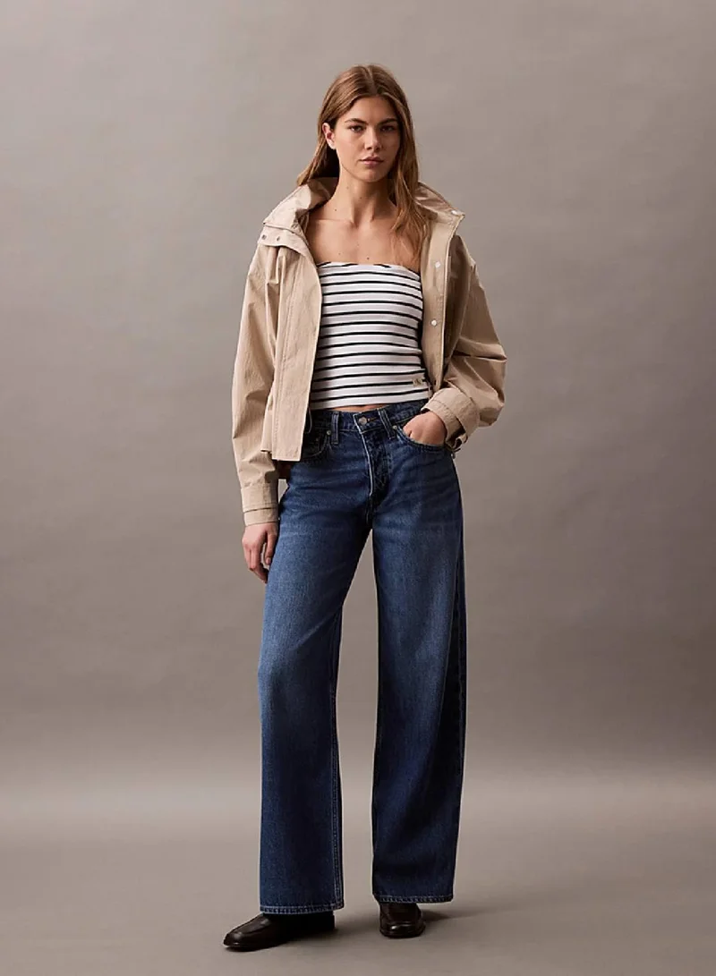 Ribbed Cotton Strapless Top