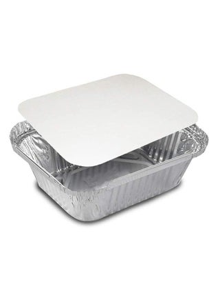 Silver Aluminum Foil Container With Lid For Food Storage Box 450 ml Pack Of 50 - pzsku/ZFAA6CF086DFAA1AFD109Z/45/_/1703167505/1fe49378-650e-4de5-8c06-5bb46bf6d26e