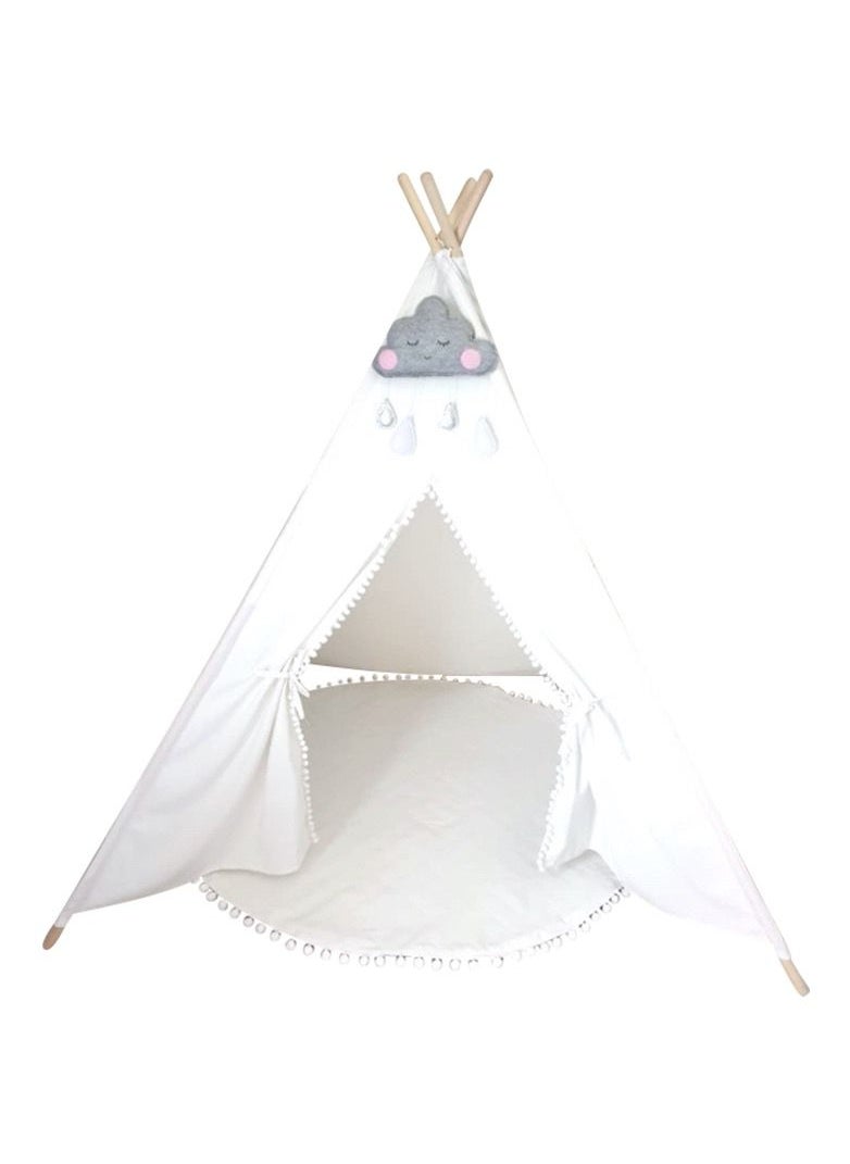 CherryPick - Cotton Pompom Crafted Teepee With Mattress - Image 1