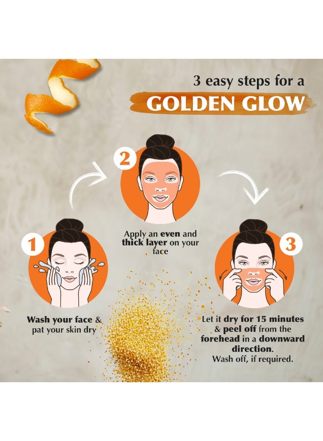 Everyuth Naturals Golden Glow Peel-off Mask for Instant Glow|24K Gold & Orange Peel Extract|Deep Cleansing, Hydrating & Revitalizing|Natural Shine & Radiance in 15 mins|For All Skin Types - 150g - Image 3