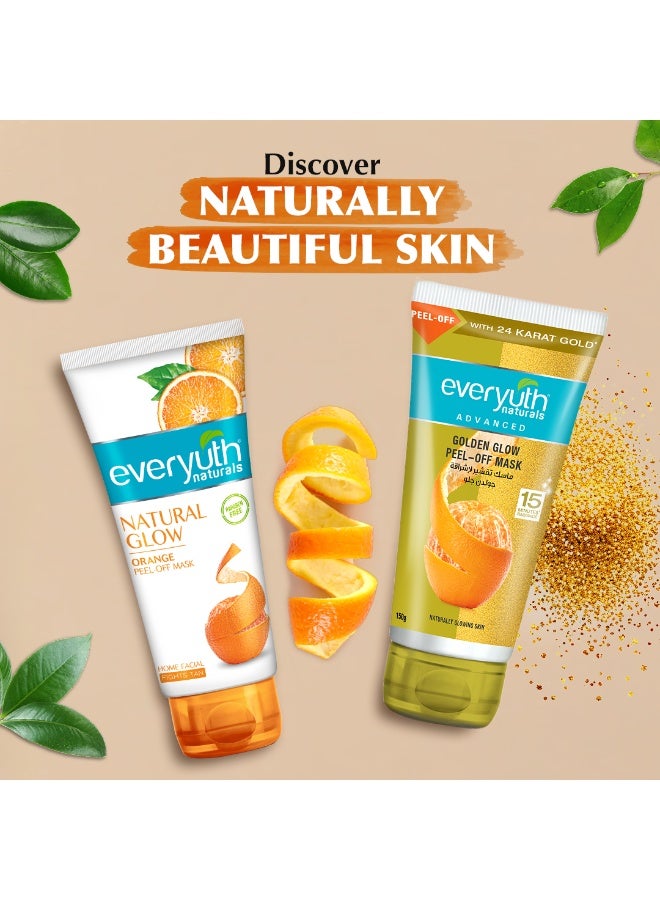 Everyuth Naturals Golden Glow Peel-off Mask for Instant Glow|24K Gold & Orange Peel Extract|Deep Cleansing, Hydrating & Revitalizing|Natural Shine & Radiance in 15 mins|For All Skin Types - 150g - Image 4