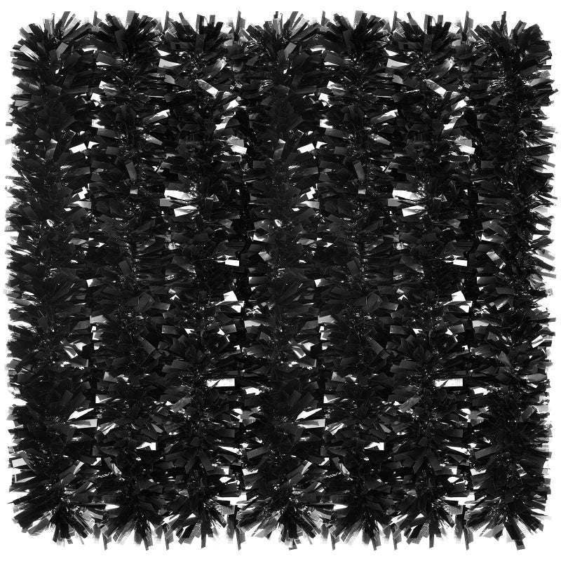262 ft Christmas Tinsel Garland Black Halloween Metallic Tree Garland Glitter Party Tinsel Hanging Decorations for Christmas Tree Wedding Birthday Party Supplies