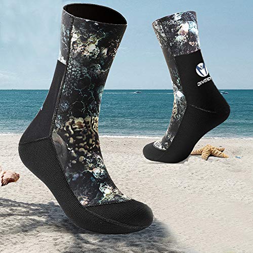 Skyone Neoprene Water Fin Sock Diving Wetsuits Sock 3MM for Women Men, Thermal Beach Socks Anti Slip Flexible for Snorkeling - Image 3