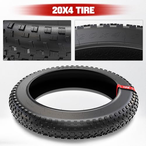 1PZ T20-X01 Fat Tire 20 x 4.0 Inch E-Bike Mountain Bicycle Tire Replacement for High-Performance Puncture-Resistant and All-Terrain Folding Electric MTB Tire with Offroad or Trail Riding - Image 3