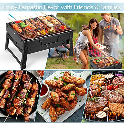 Uten Charcoal Grill, BBQ Grill Folding Portable Lightweight smoker Grill (Medium) - Image 5