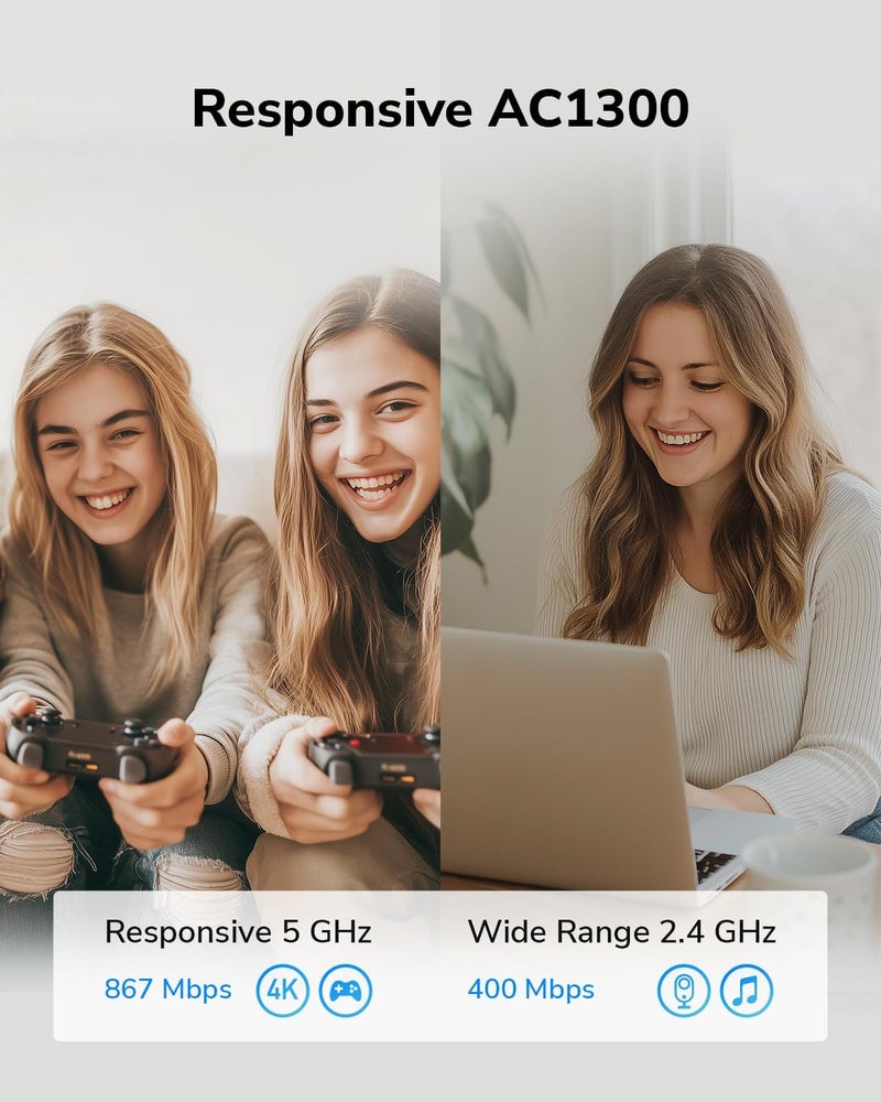 cudy محول واي فاي AC1300 USB 3.0 لجهاز الكمبيوتر، دونجل واي فاي USB، 5GHz، USB 3.0، محول لاسلكي لسطح المكتب/اللاب توب، متوافق مع ويندوز 7/8/8.1/10/11، ماك OS 10.6～10.15.3، لينوكس، WU1300S - Image 3