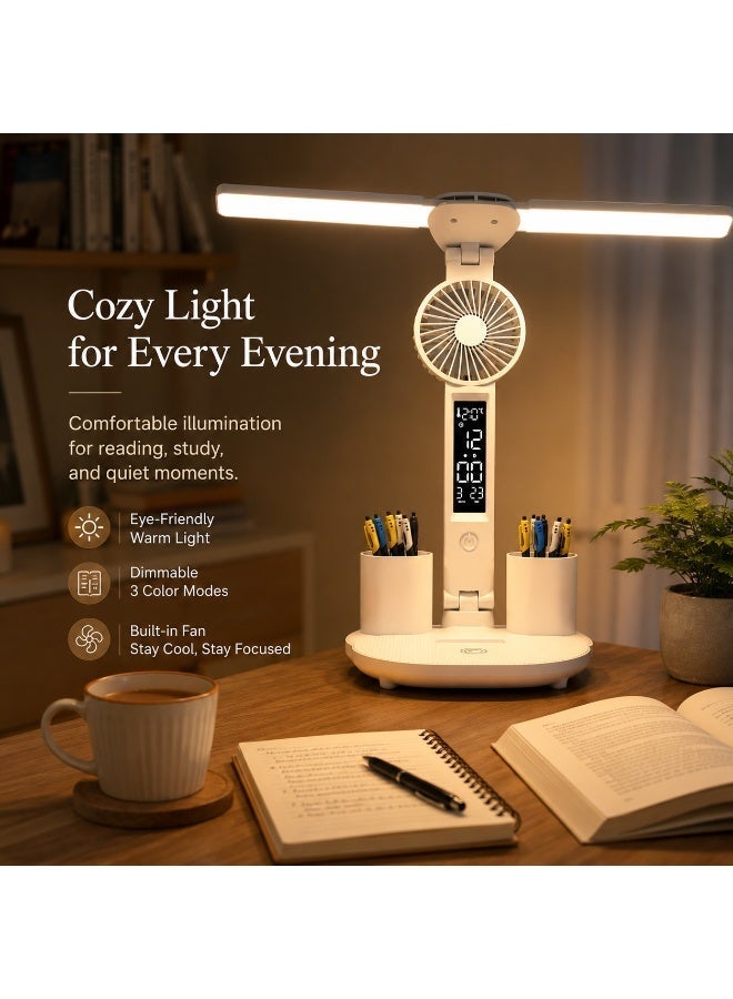 GroveMade Led Eye Caring Desk Lamp for Kids & Students, Full Spectrum Study Table Lamp with Adjustable Brightness, USB Reading Light for Bedroom, Dorm & Home Office - Image 3